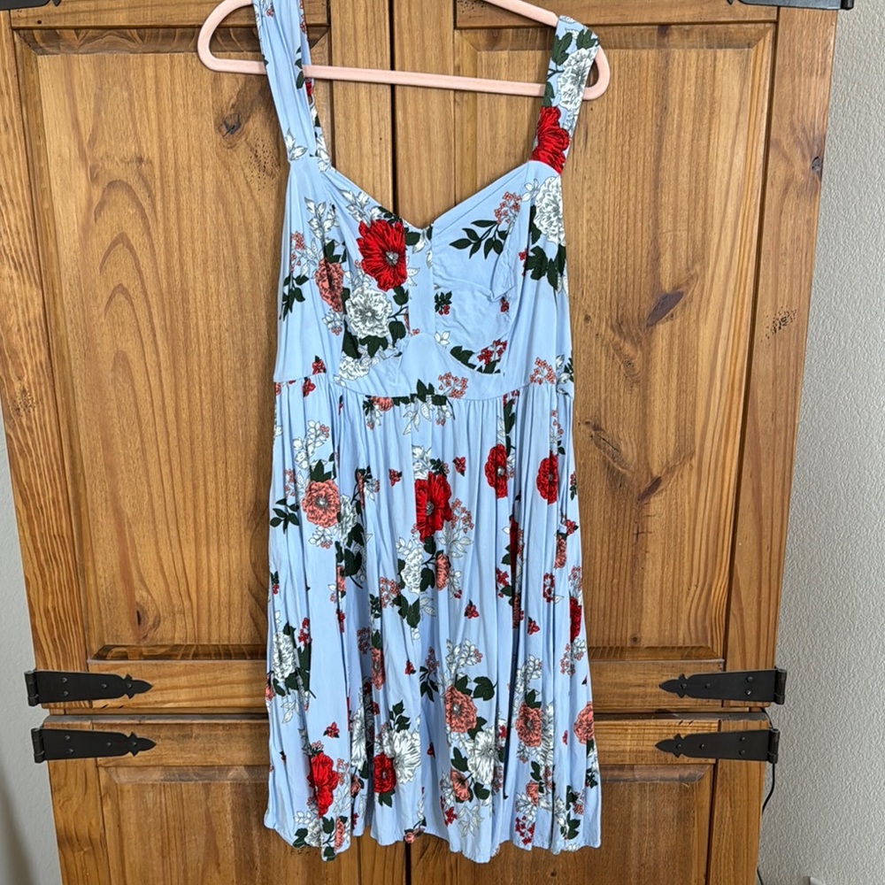 Torrid Blue Floral Midi Dress
